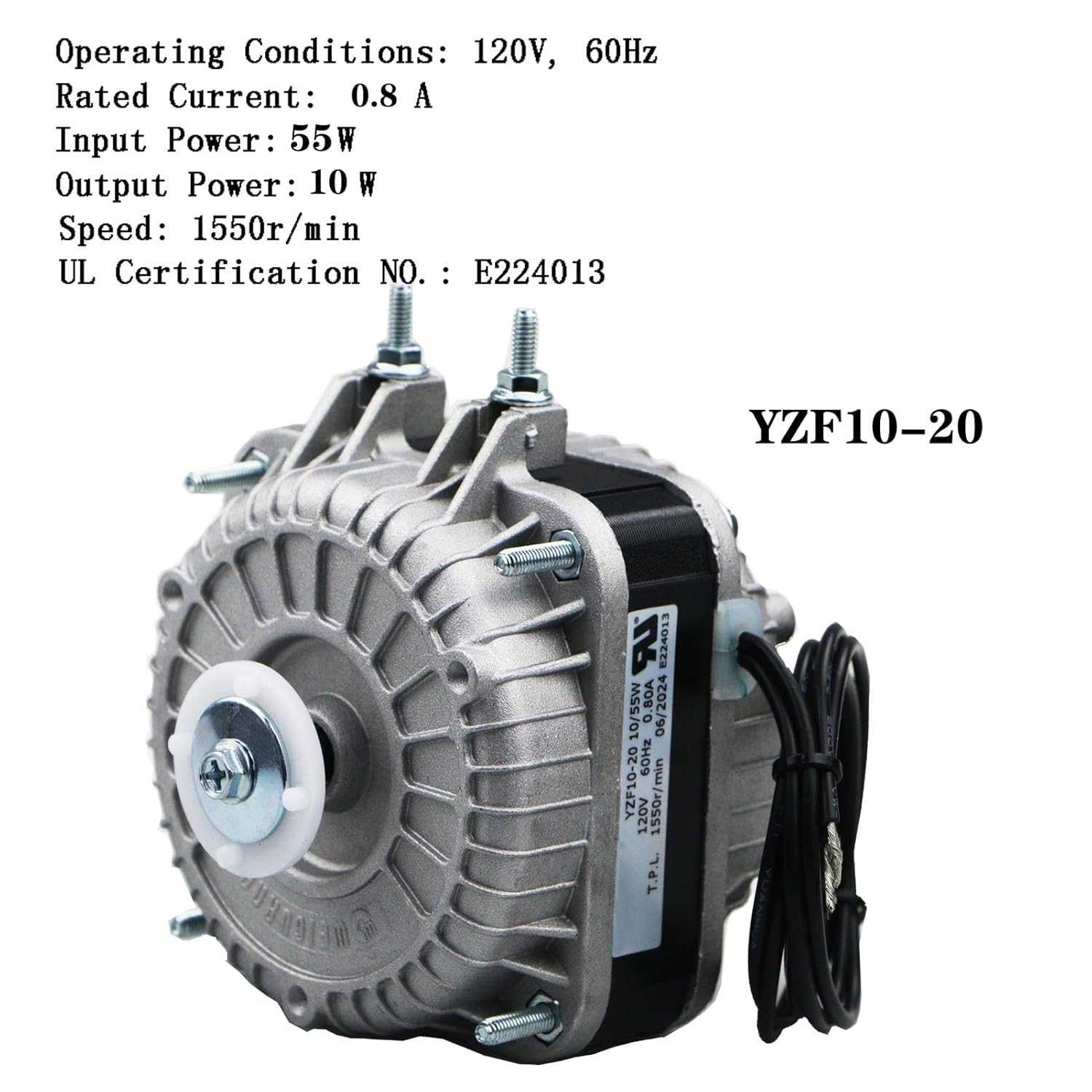 Moteur de Ventilateur de Condenseur YZF10-20 pour Réfrigérateur - 10W - 1550 tr/min – Image 2